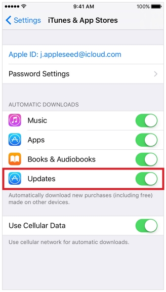 iOS App Store Settings